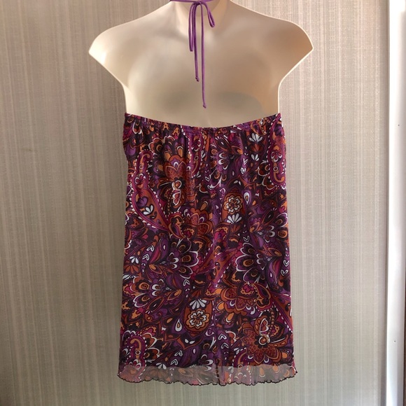 MXM Purple and Paisley Haltertop - Picture 3 of 6